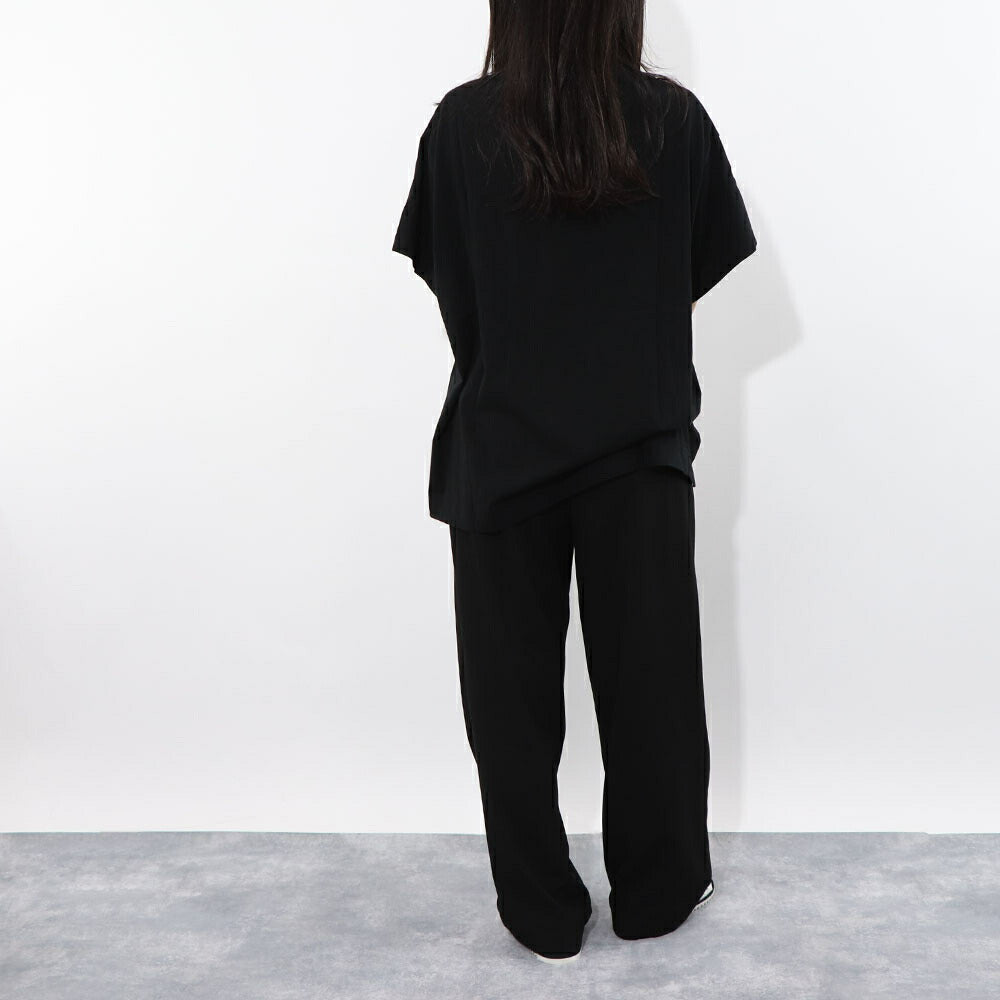 DEVASTEE Tシャツ ロゴプリント ヘムトップス アシメトップス