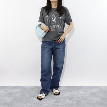 デヴァステ DEVASTEE トップス Tシャツ・カットソー レディース ブラック グレー ホワイト コットン ロゴ プリント キャラクター クルーネック 丸襟 お化けモチーフ 半袖 R3FWTP023