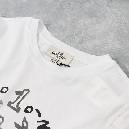 デヴァステ DEVASTEE トップス Tシャツ・カットソー レディース ブラック グレー ホワイト コットン ロゴ プリント キャラクター クルーネック 丸襟 半袖 R3SMTP015