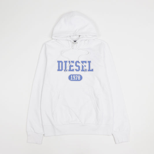 ディーゼル DIESEL パーカー S-GINN-HOOD-K25 SWEAT-SHIRT ホワイト ロゴプリント フード付き フーディー メンズ レディース