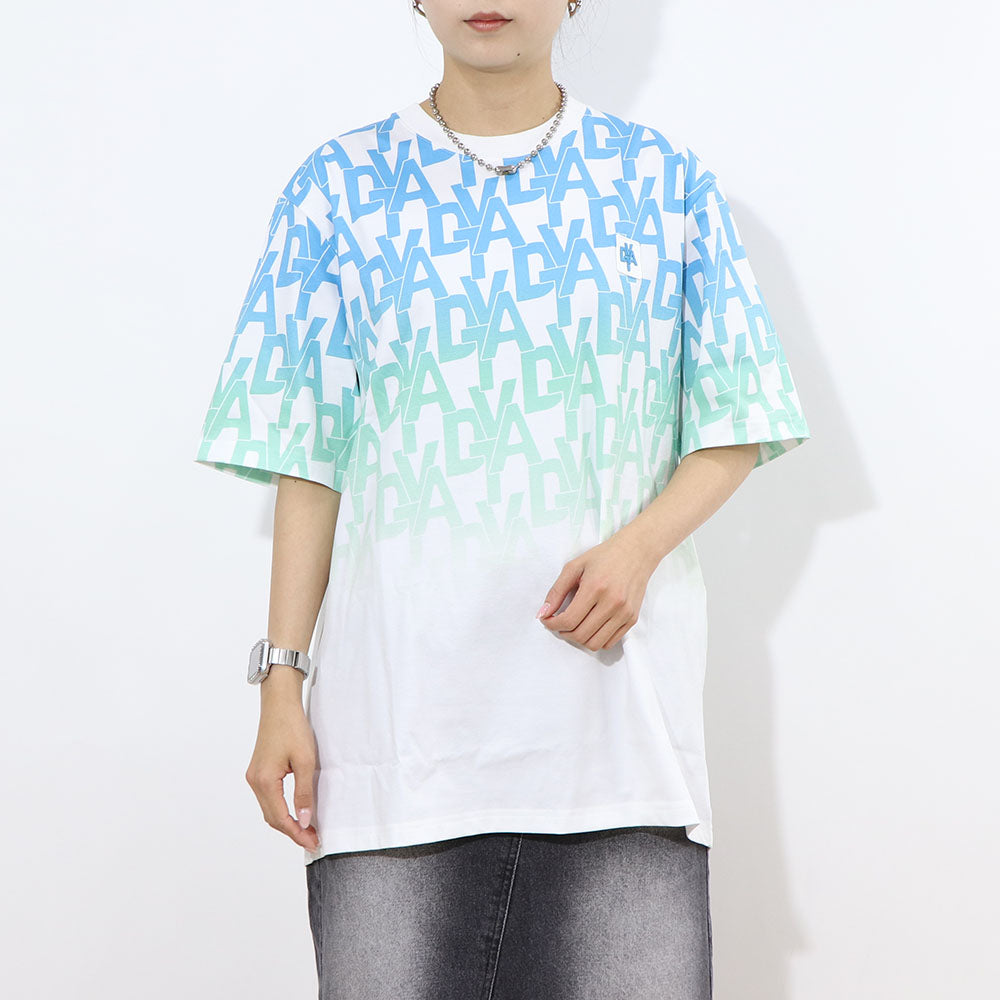 DUVETICA Tシャツ  ピンク ブルー 総ロゴ 半袖 VXRT21131