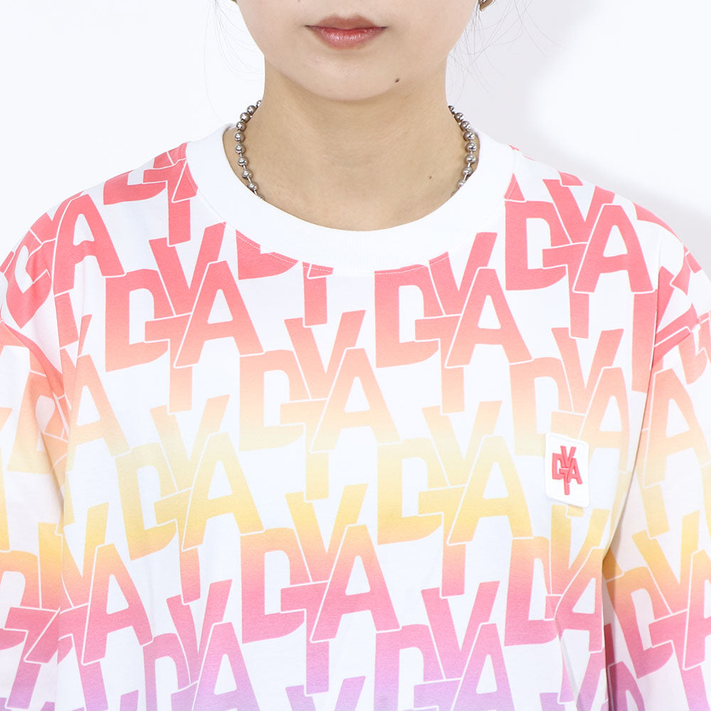 DUVETICA Tシャツ  ピンク ブルー 総ロゴ 半袖 VXRT21131
