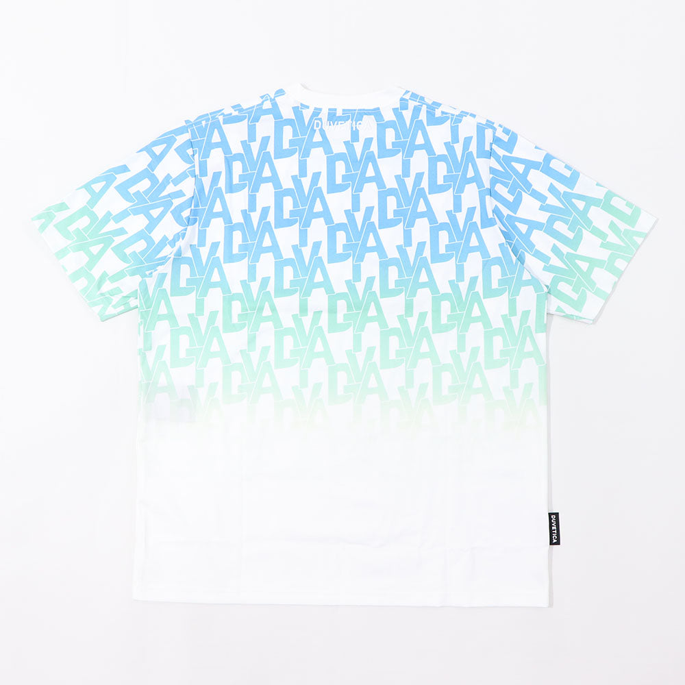 DUVETICA Tシャツ  ピンク ブルー 総ロゴ 半袖 VXRT21131
