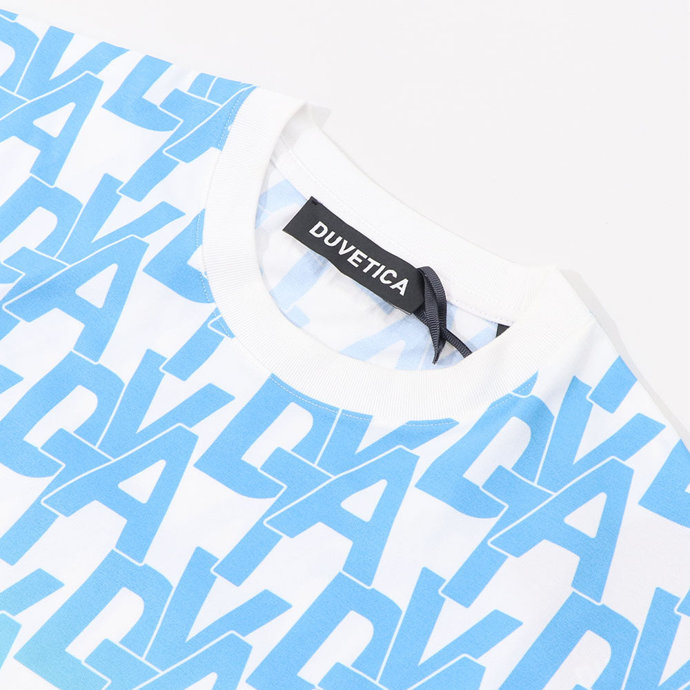 DUVETICA Tシャツ  ピンク ブルー 総ロゴ 半袖 VXRT21131