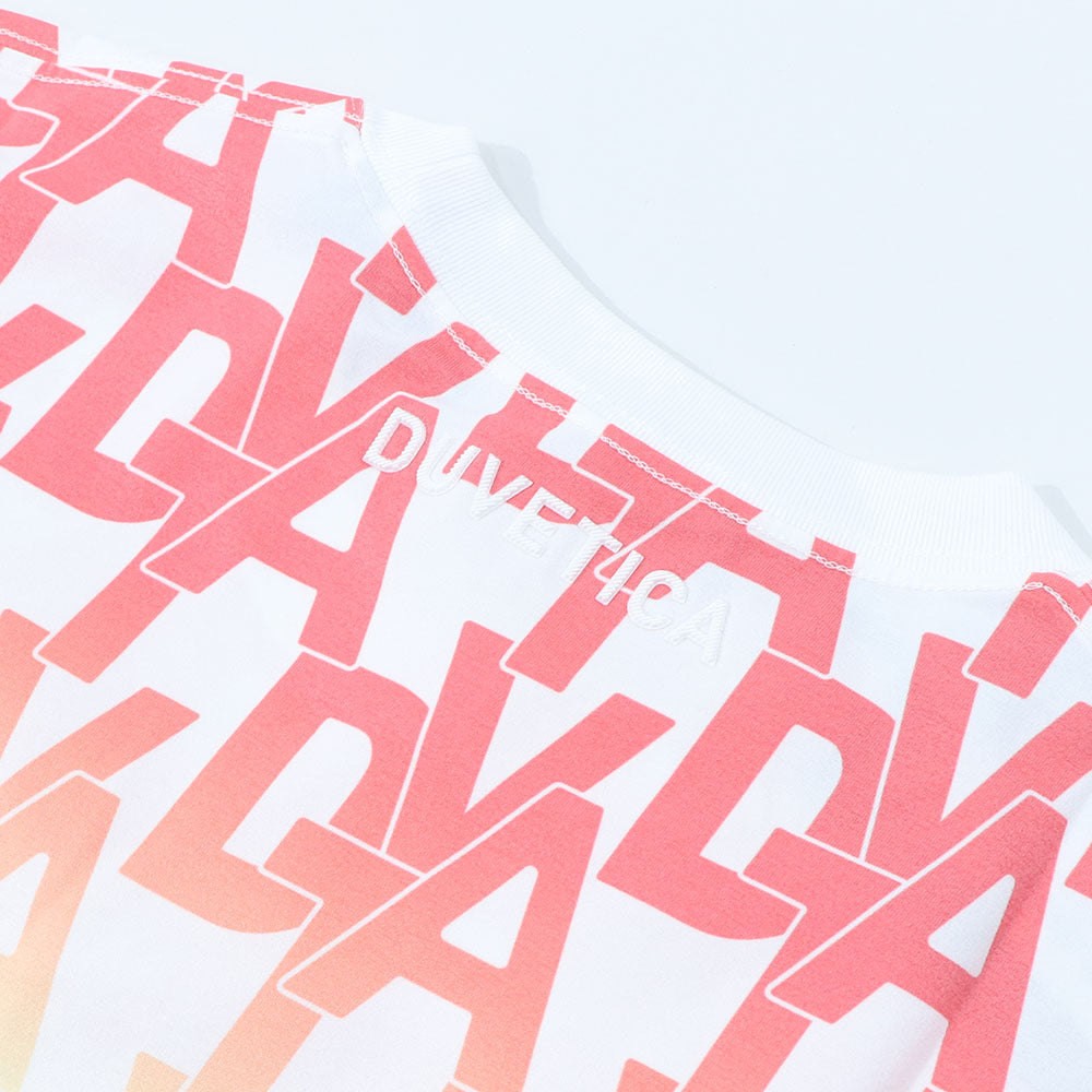 DUVETICA Tシャツ  ピンク ブルー 総ロゴ 半袖 VXRT21131