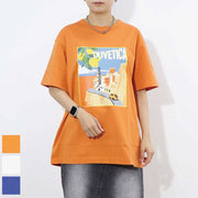 DUVETICA Tシャツ  ブルー ホワイト オレンジ グレー プリント 半袖 VXRT41131