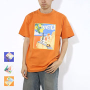 DUVETICA Tシャツ  ブルー ホワイト オレンジ グレー プリント 半袖 VXRT41131