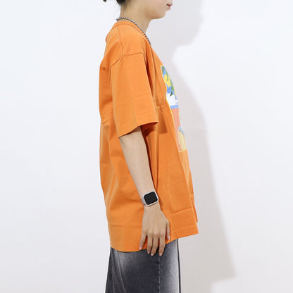 DUVETICA Tシャツ  ブルー ホワイト オレンジ グレー プリント 半袖 VXRT41131