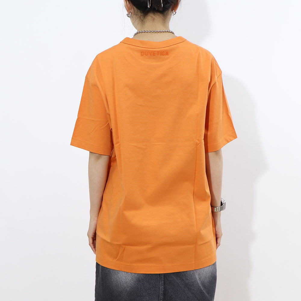 DUVETICA Tシャツ  ブルー ホワイト オレンジ グレー プリント 半袖 VXRT41131