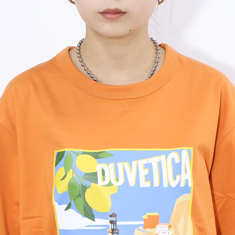 DUVETICA Tシャツ  ブルー ホワイト オレンジ グレー プリント 半袖 VXRT41131
