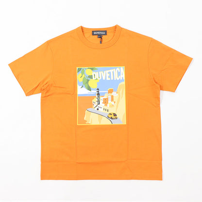DUVETICA Tシャツ  ブルー ホワイト オレンジ グレー プリント 半袖 VXRT41131