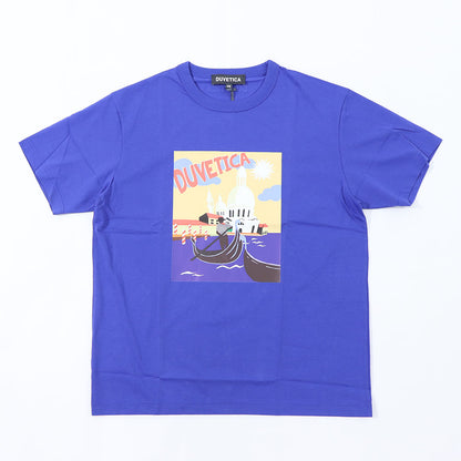 DUVETICA Tシャツ  ブルー ホワイト オレンジ グレー プリント 半袖 VXRT41131