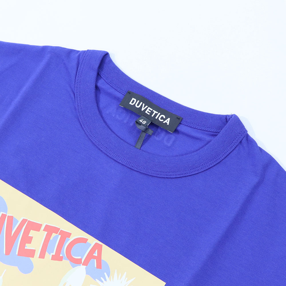 DUVETICA Tシャツ  ブルー ホワイト オレンジ グレー プリント 半袖 VXRT41131