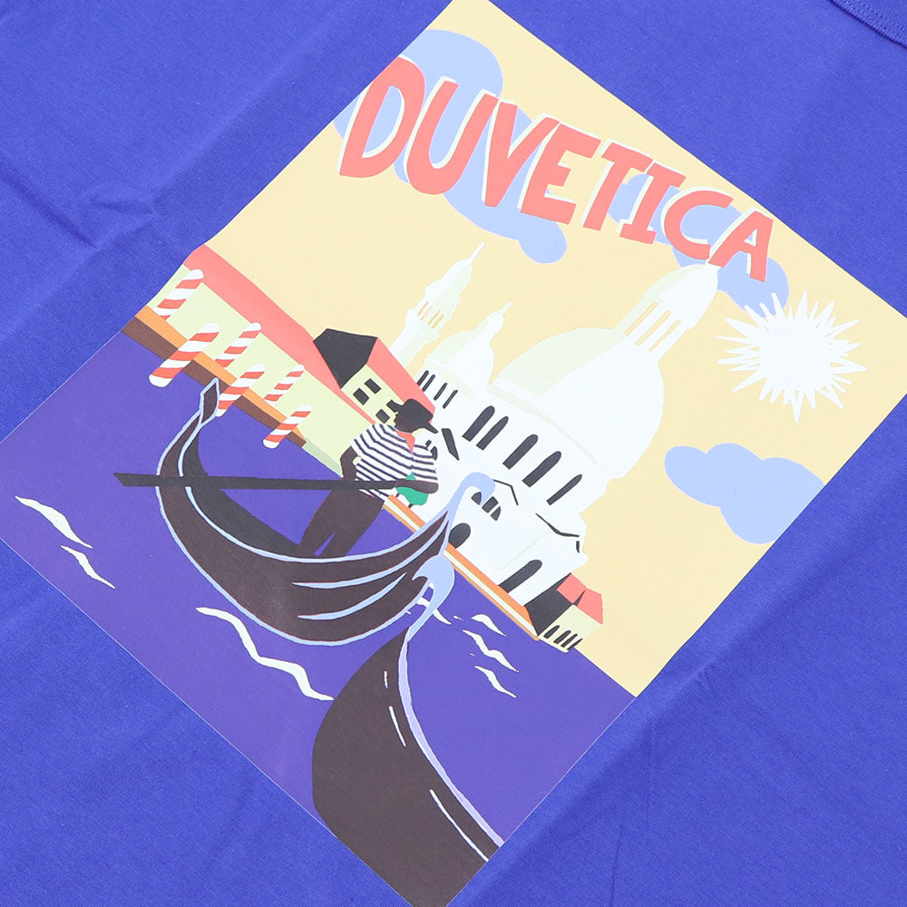 DUVETICA Tシャツ  ブルー ホワイト オレンジ グレー プリント 半袖 VXRT41131
