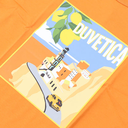 DUVETICA Tシャツ  ブルー ホワイト オレンジ グレー プリント 半袖 VXRT41131