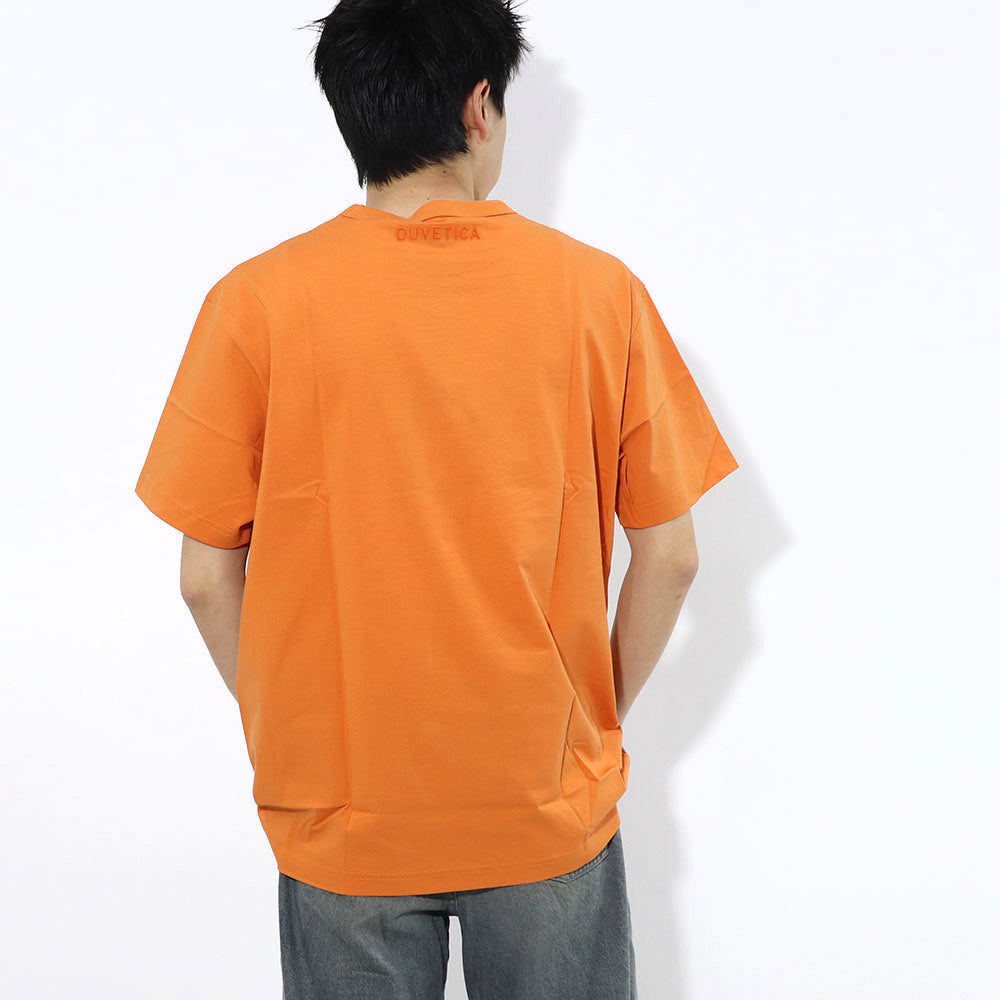 DUVETICA Tシャツ  ブルー ホワイト オレンジ グレー プリント 半袖 VXRT41131