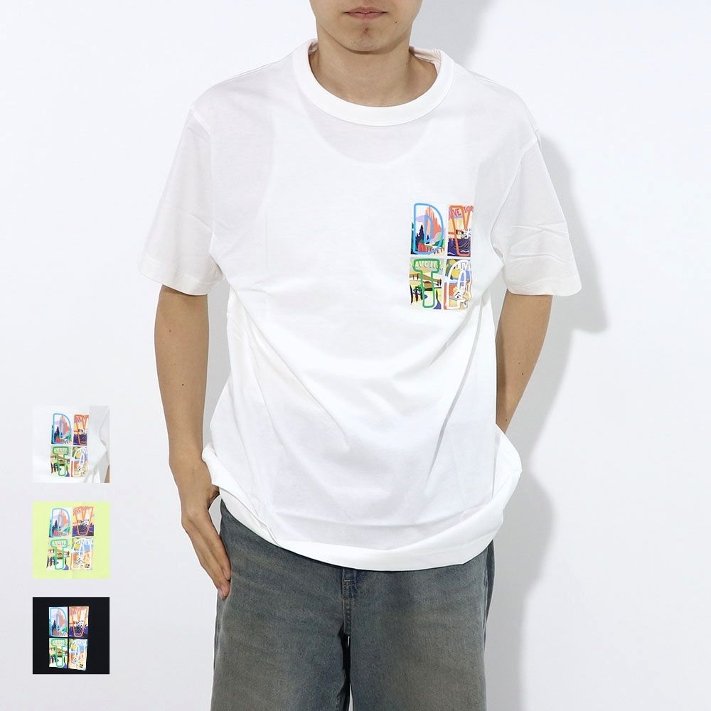 DUVETICA Tシャツ  ホワイト イエロー ブラック 半袖 VXRT42131