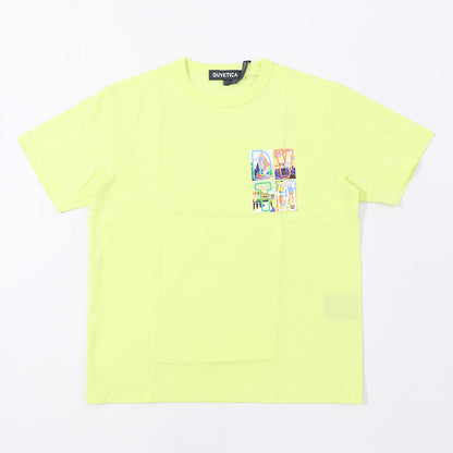 DUVETICA Tシャツ  ホワイト イエロー ブラック 半袖 VXRT42131
