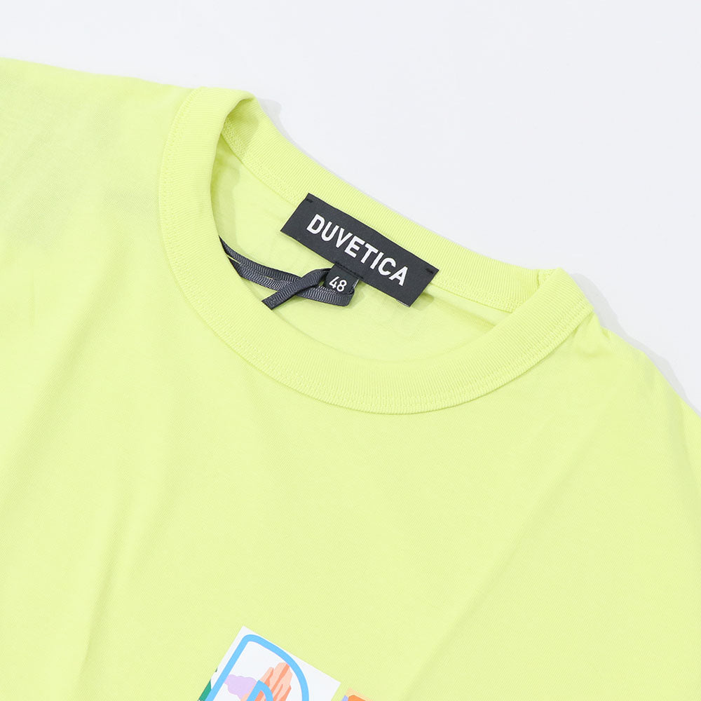 DUVETICA Tシャツ  ホワイト イエロー ブラック 半袖 VXRT42131