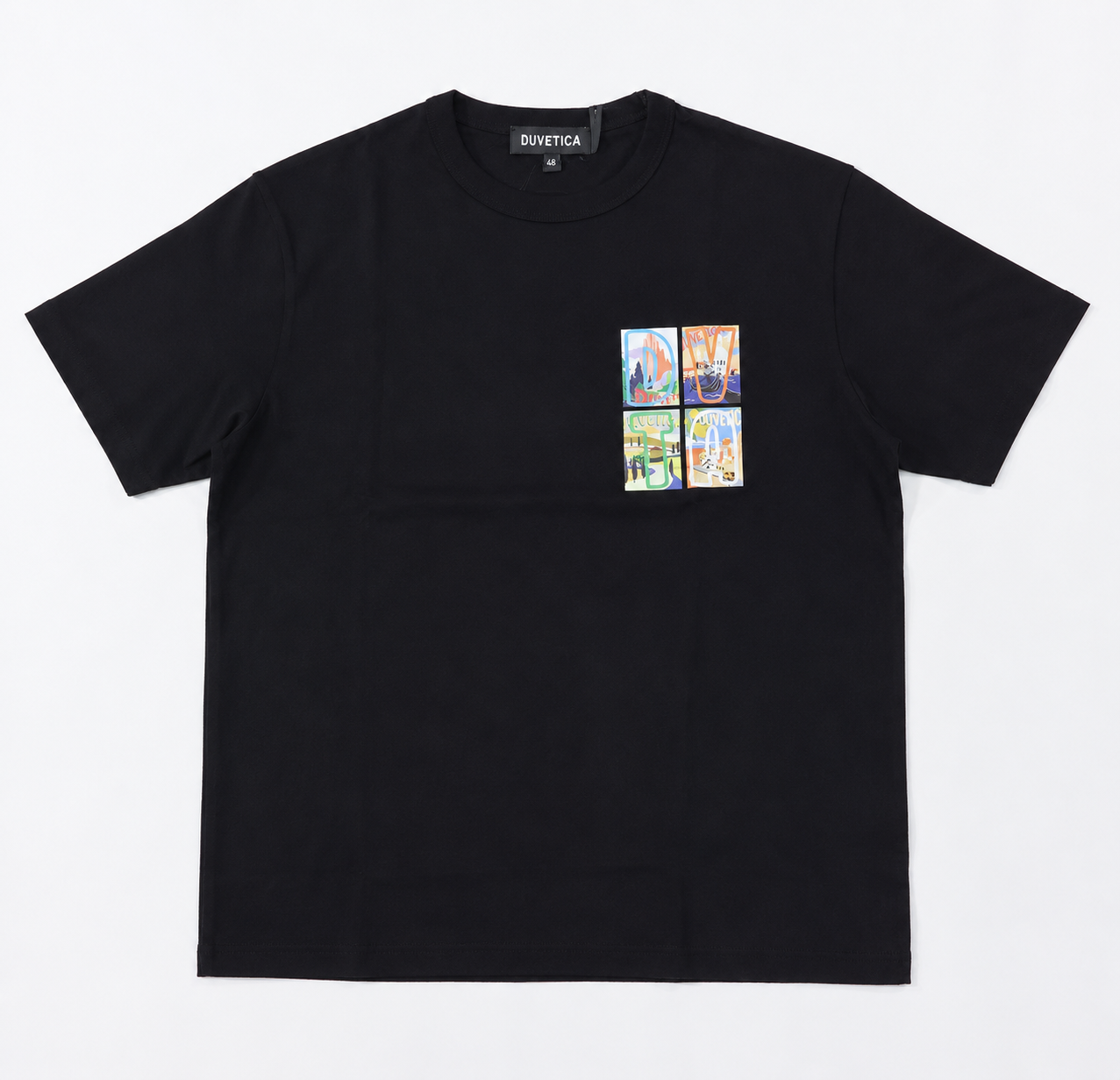 DUVETICA Tシャツ  ホワイト イエロー ブラック 半袖 VXRT42131