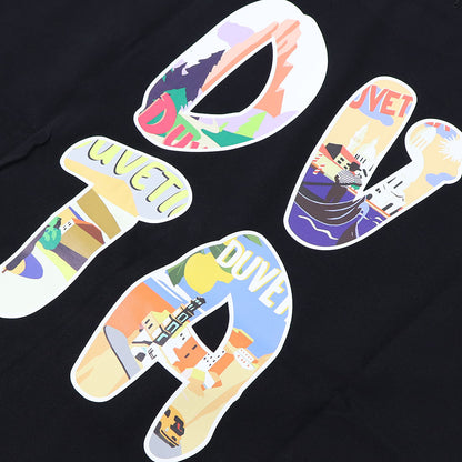 DUVETICA Tシャツ  ブルー グレー ブラック バックプリント 半袖 VXRT43131