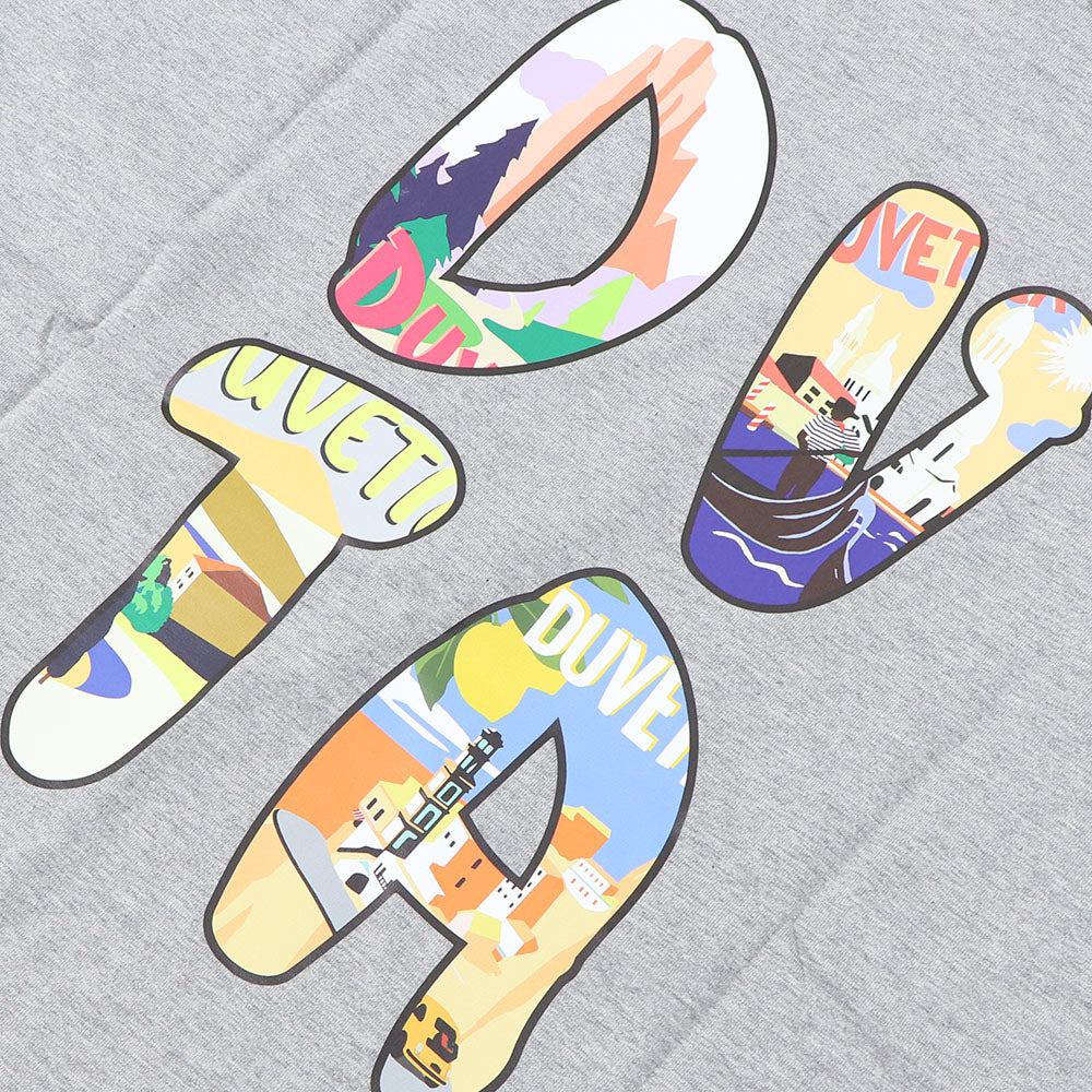 DUVETICA Tシャツ  ブルー グレー ブラック バックプリント 半袖 VXRT43131