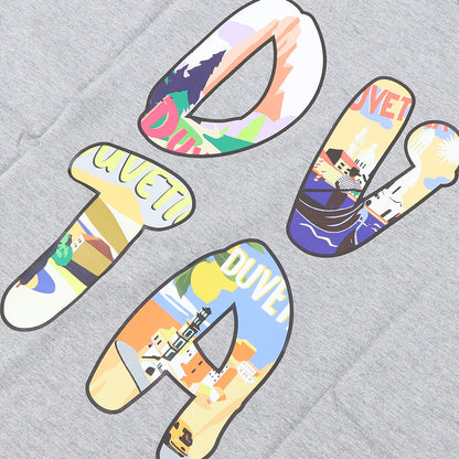 DUVETICA Tシャツ  ブルー グレー ブラック バックプリント 半袖 VXRT43131