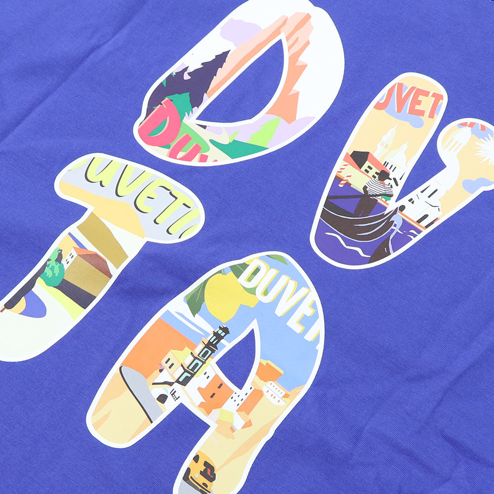 DUVETICA Tシャツ  ブルー グレー ブラック バックプリント 半袖 VXRT43131