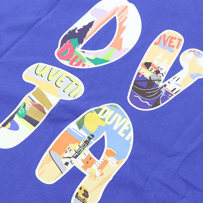 DUVETICA Tシャツ  ブルー グレー ブラック バックプリント 半袖 VXRT43131