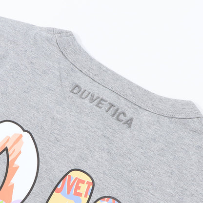 DUVETICA Tシャツ  ブルー グレー ブラック バックプリント 半袖 VXRT43131