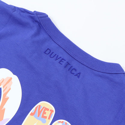 DUVETICA Tシャツ  ブルー グレー ブラック バックプリント 半袖 VXRT43131