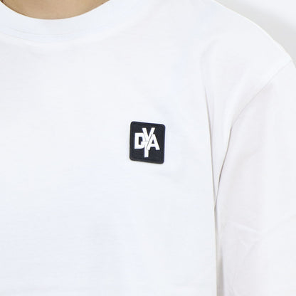 DUVETICA Tシャツ  ホワイト グリーン フリル デザインTシャツ 無地 半袖 VDRT53131