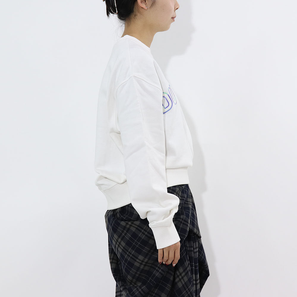 DUVETICA トレーナー ホワイト 刺繍 クロップド丈 VDMT00114