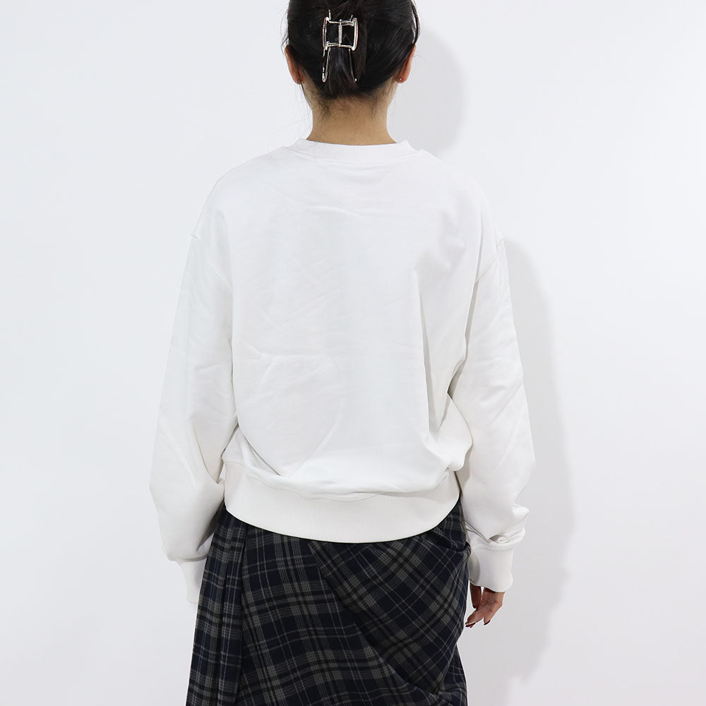 DUVETICA トレーナー ホワイト 刺繍 クロップド丈 VDMT00114