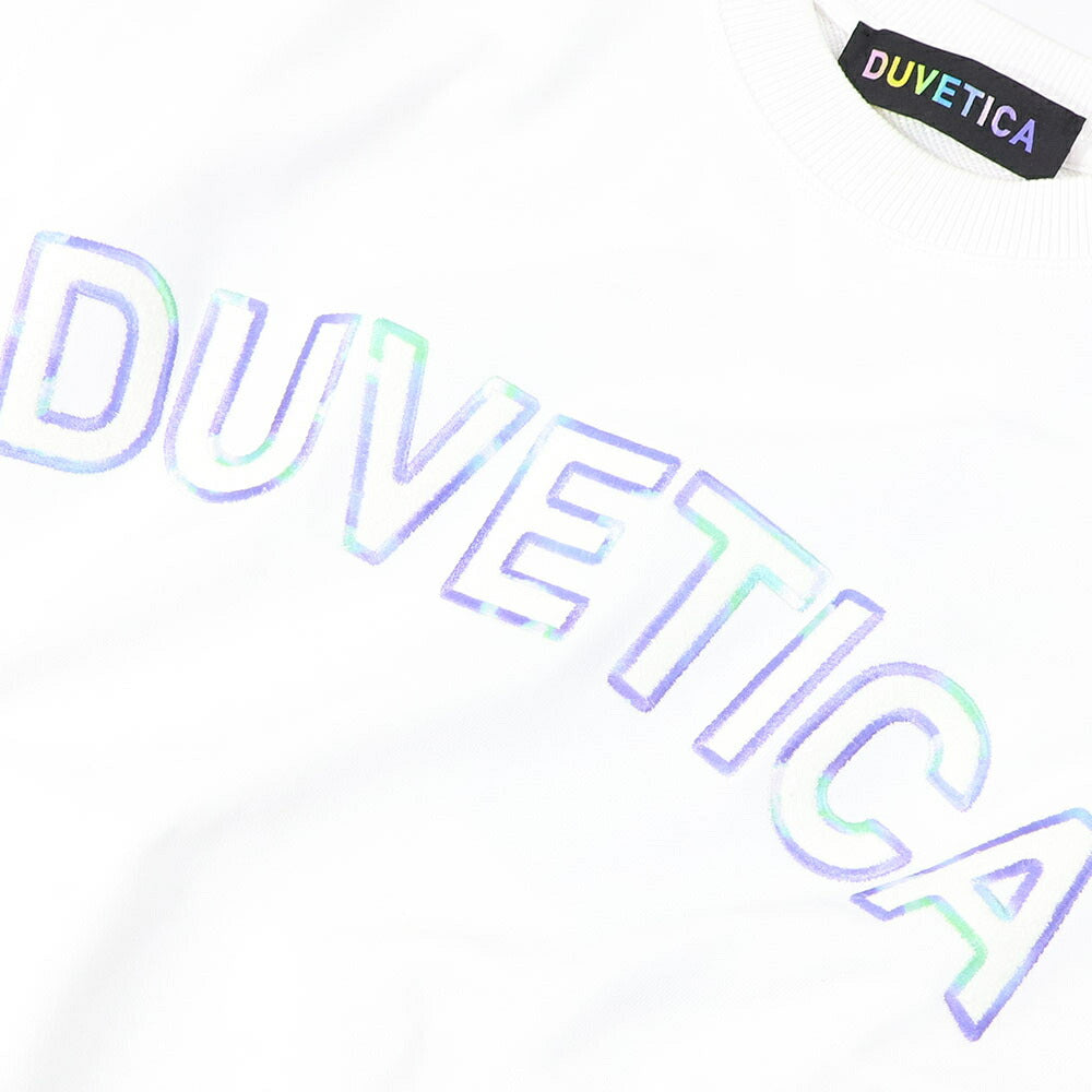 DUVETICA トレーナー ホワイト 刺繍 クロップド丈 VDMT00114