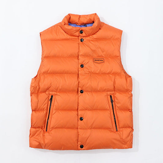 DUVETICA ダウンウェア オレンジ ロゴ シンプル ダウンベスト VUDV00316