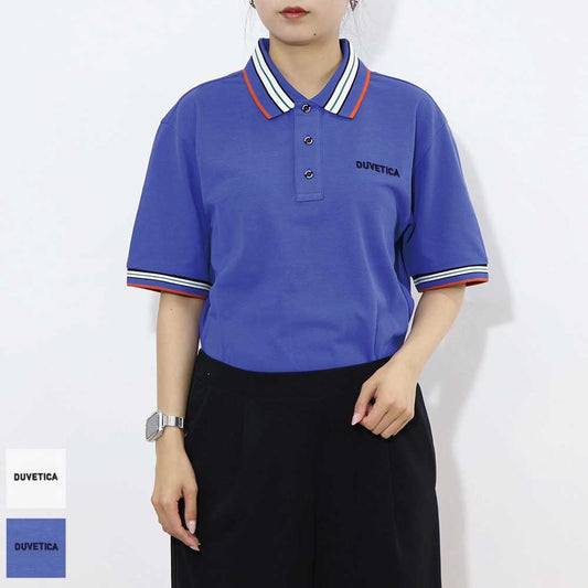 DUVETICA ポロシャツ  ブルー ホワイト VUTS61131