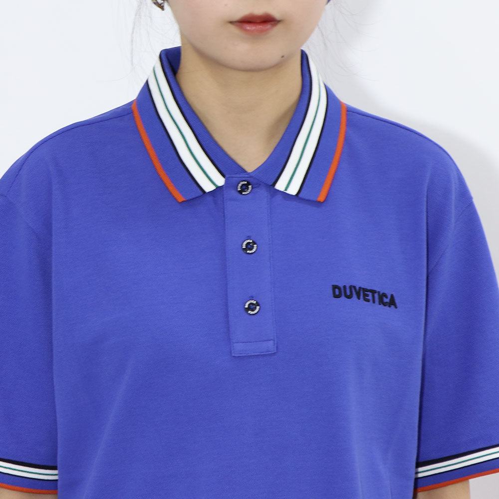 DUVETICA ポロシャツ  ブルー ホワイト VUTS61131
