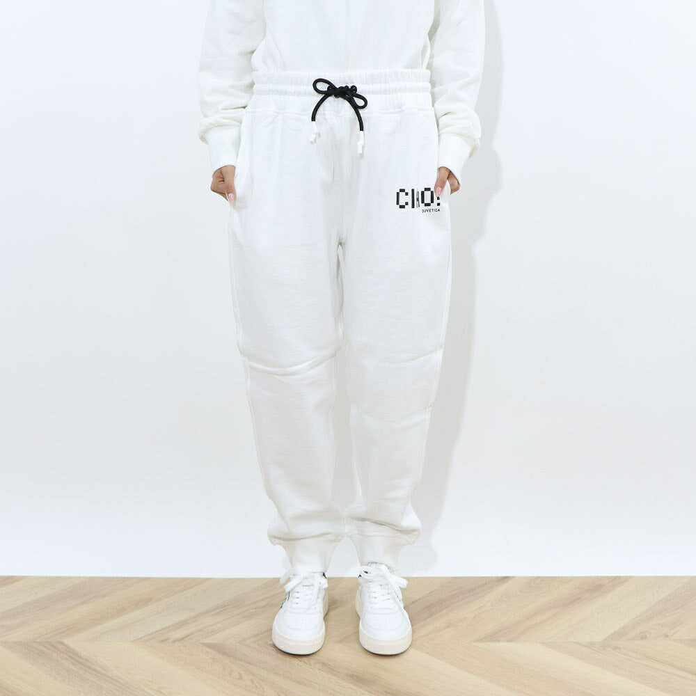 DUVETICA ホワイト ブラック スウェットパンツ ジョガーパンツ VXTP00114