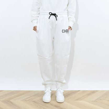 DUVETICA ホワイト ブラック スウェットパンツ ジョガーパンツ VXTP00114