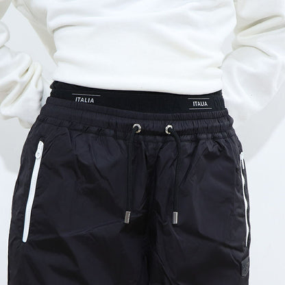 DUVETICA ピンク ブラック ナイロンパンツ ウインドブレーカー VDWP01111