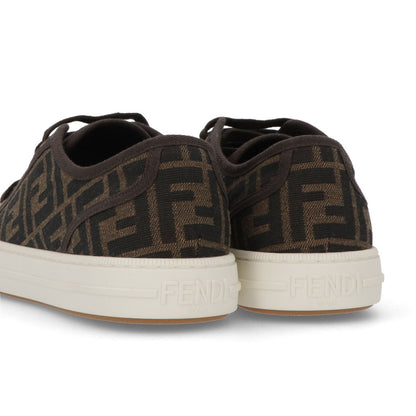 フェンディ FENDI シューズ スニーカー メンズ DOMINO SNEAKER ドミノ スニーカー カーキ ジャカード ラバー ロゴ 総柄 ローカット 7E1553 AJZX