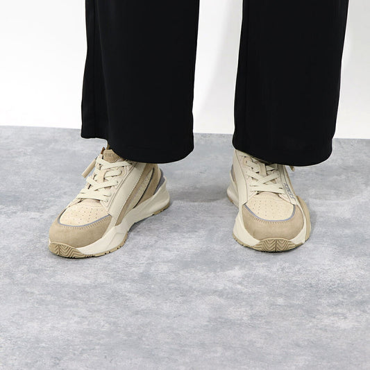 フェンディ FENDI シューズ スニーカー レディース FLOW SNEAKER フロー スニーカー ベージュ スウェード スエード レザー ラバー 合成繊維 ロゴ ファスナー 調節 8E8458 AOMD