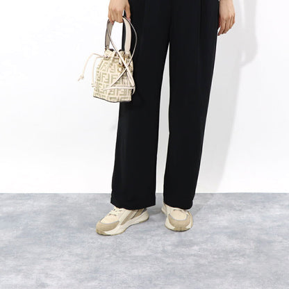フェンディ FENDI シューズ スニーカー レディース FLOW SNEAKER フロー スニーカー ベージュ スウェード スエード レザー ラバー 合成繊維 ロゴ ファスナー 調節 8E8458 AOMD