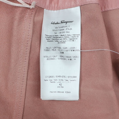 フェラガモ FERRAGAMO スカート レザースカート ピンク