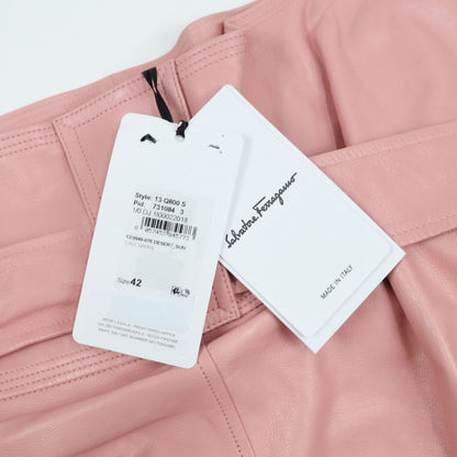 フェラガモ FERRAGAMO スカート レザースカート ピンク