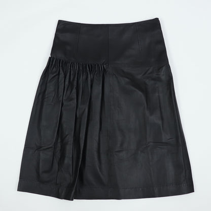 フェラガモ FERRAGAMO レザースカート ブラック