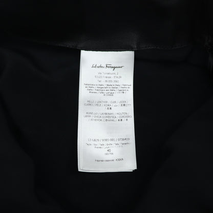フェラガモ FERRAGAMO レザースカート ブラック