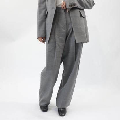 フェラガモ FERRAGAMO プリーツパンツ グレー