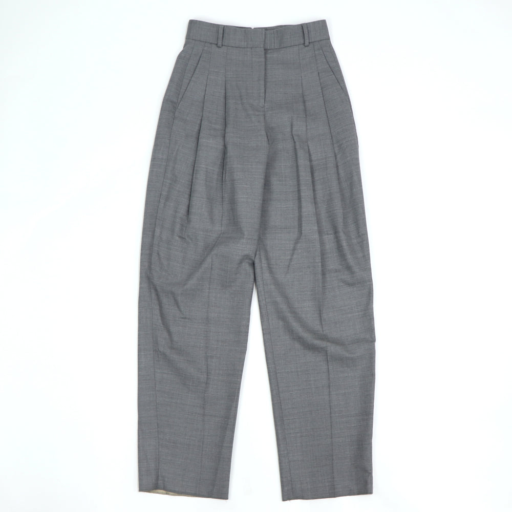 フェラガモ FERRAGAMO プリーツパンツ グレー
